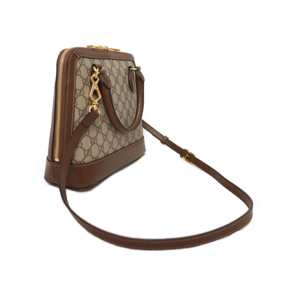 Gucci Top 2way Bag Brown 1955 Leather Handle Horsebit